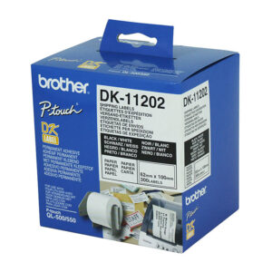 DK11202 White Shipping/Name Badge Label 62mm X 100mm  300 labels per roll