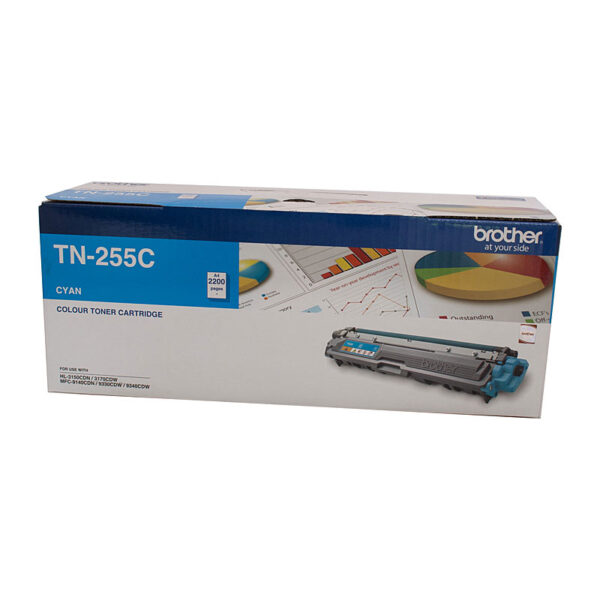 TN-255C Colour Laser Toner - Cyan High Yield Cartridge - HL-3150CDN/3170CDW/MFC-9140CDN/9330CDW/9335CDW/9340CDW /DCP-9015CDW2 200 Pages