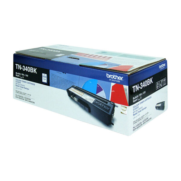 TN-340BK Colour Laser Toner - Standard Yield Black  HL-4150CDN/4570CDW  DCP-9055CDN  MFC-9460CDN/9970CDW - 2500 pages