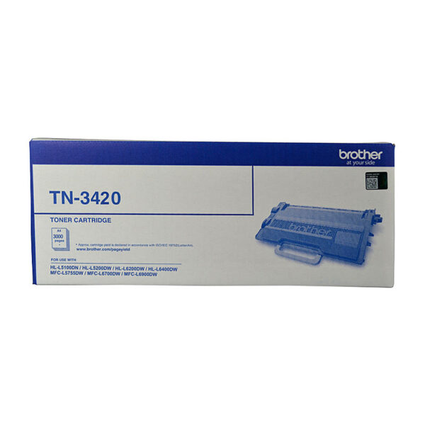 TN-3420 Mono Laser Toner - High Yield to suit HL-L5100DN  L5200DW  L6200DW  L6400DW & MFC-L5755DW  L6700DW  L6900DWup to 3000 pages