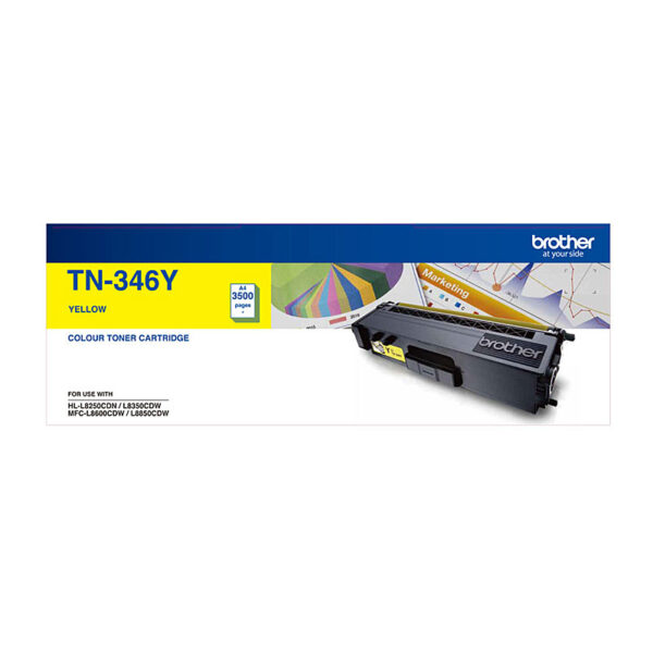 TN-346Y Colour Laser Toner - High Yield Yellow - HL-L8250CDN/8350CDW MFC-L8600CDW/L8850CDW - 3500 Pages