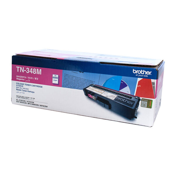 TN-348M Colour Laser Toner - Super High Yield Magenta - HL-4150CDN/4570CDW  DCP-9055CDN  MFC-9460CDN/9970CDW - 6000 pages