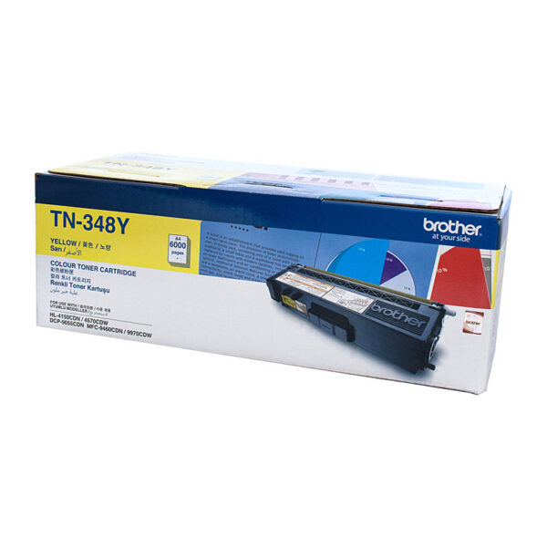 TN-348Y Colour Laser Toner - Super High Yield Yellow- HL-4150CDN/4570CDW  DCP-9055CDN  MFC-9460CDN/9970CDW - 6000 pages