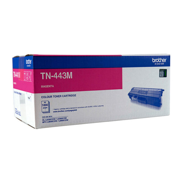 TN-443M Colour Laser Toner - High Yield Magenta - to suit HL-L8260CDN/8360CDW MFC-L8690CDW/L8900CDW - 4 000 Pages