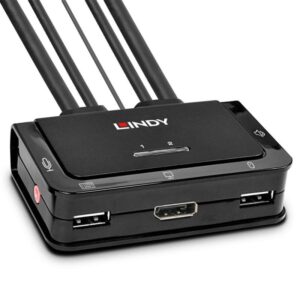 LINDY 2 Port DP 1.2 KVM Switch