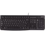 K120 Keyboard Quiet typing Spill-resistant Durable keys Thin profile Curved space bar Adjustable tilt legs