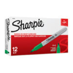 Permanent Marker Fine Point Green Box of 12