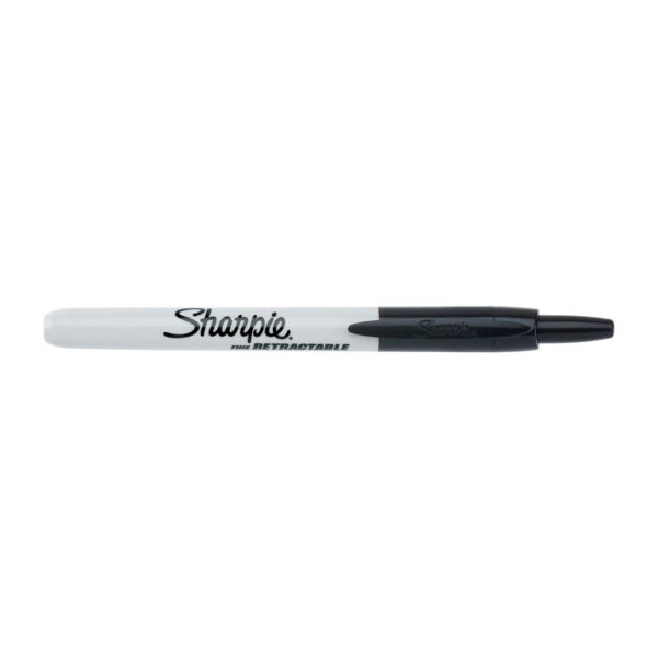 Retractable Fine Point Permanent Marker Black Box of 12