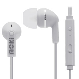 Noise Isolation Earbuds with microphone & control - WHITE