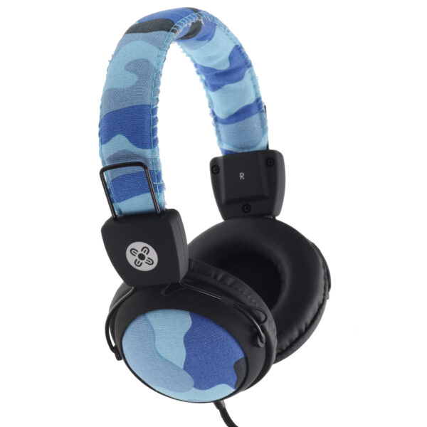 Camo In-line Mic Blue Headphones