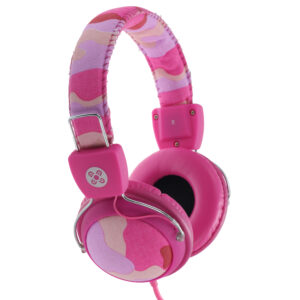 Camo In-line Mic Pink Headphones