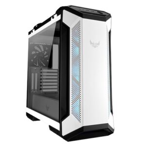 GT501 TUF GAMING CASE White ATX Mid Tower Case With Handle  Supports EATX  Tempered Glass Panel  4 Pre-Installed Fans 3x120mm RBG 1x140mm PWN