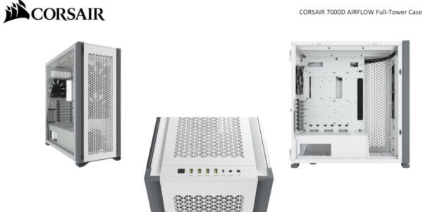 Obsidian 7000D AF Tempered Glass Mini-ITX  M-ATX  ATX  E-ATX Tower Case  USB 3.1 Type C  10x 2.5'  6x 3.5' HDD. White