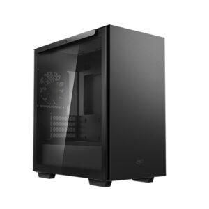 MACUBE 110 Black Minimalistic Micro-ATX Case  Magnetic Tempered Glass Panel  Removable Drive Cage  Adjustable GPU Holder  1xPreinstalled Fan