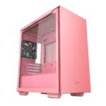 MACUBE 110 Pink Minimalistic Micro-ATX Case  Magnetic Tempered Glass Panel  Removable Drive Cage  Adjustable GPU Holder  1xPreinstalled Fan