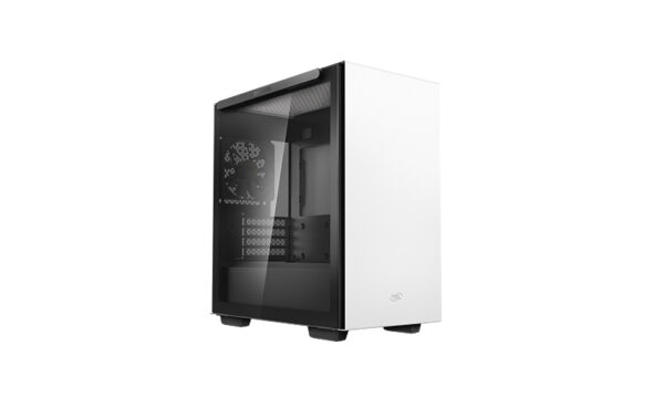 MACUBE 110 White Minimalistic Micro-ATX Case  Magnetic Tempered Glass Panel  Removable Drive Cage  Adjustable GPU Holder  1xPreinstalled Fan