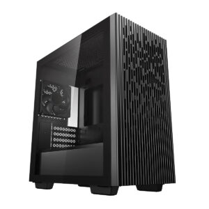 MATREXX 40 Mini-ITX / Micro-ATX Case  Tempered Glass Side Panel  Mesh Top and Front  1x Pre-Installed Fan  Removable Drive Cage  Black