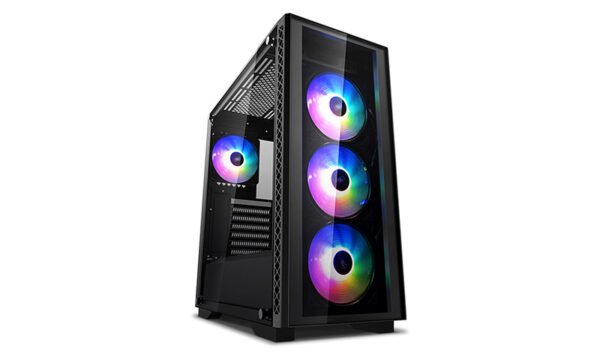 MATREXX 50 ADD-RGB 4F LD Mid-Tower Case  Supports E-ATX MC  Tempered Glass  PSU Shroud  4 Preinstalled ARGB Fans