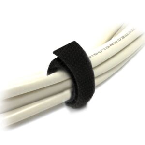 25m x 12mm Wide Velcro Cable Tie Hook & Loop Continuous Double Sided Self Adhesive Fastener Sticky Tape Roll Black