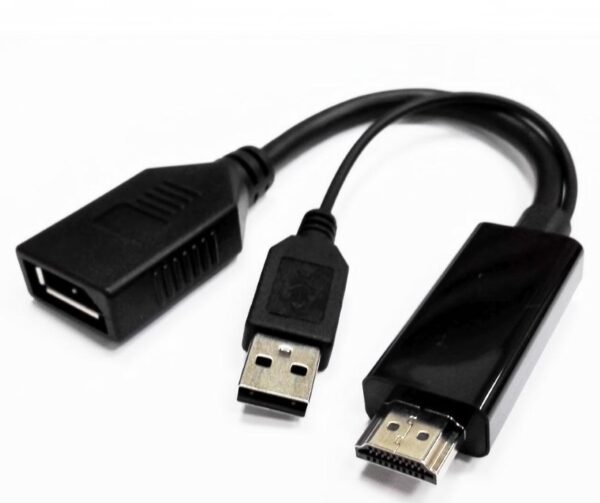 HDMI to DisplayPort DP Male to Female with USB (for power) Adapter Cable