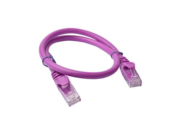 Cat6a UTP Ethernet Cable 25cm Snagless Purple