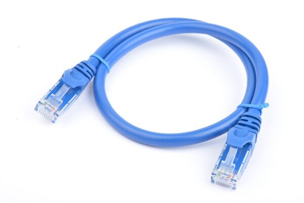 Cat6a UTP Ethernet Cable 0.5m (50cm) Snagless Blue