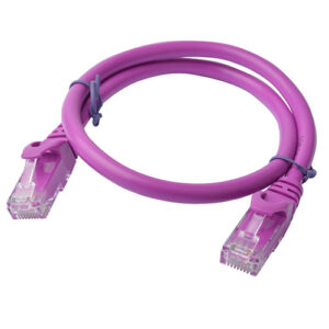 Cat6a UTP Ethernet Cable 0.5m (50cm) Snagless Purple