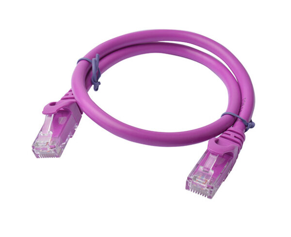 Cat6a UTP Ethernet Cable 0.5m (50cm) Snagless Purple