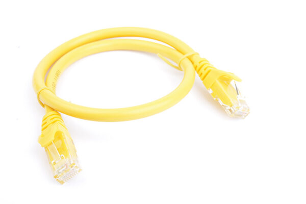 Cat6a UTP Ethernet Cable 0.5m (50cm) Snagless Yellow