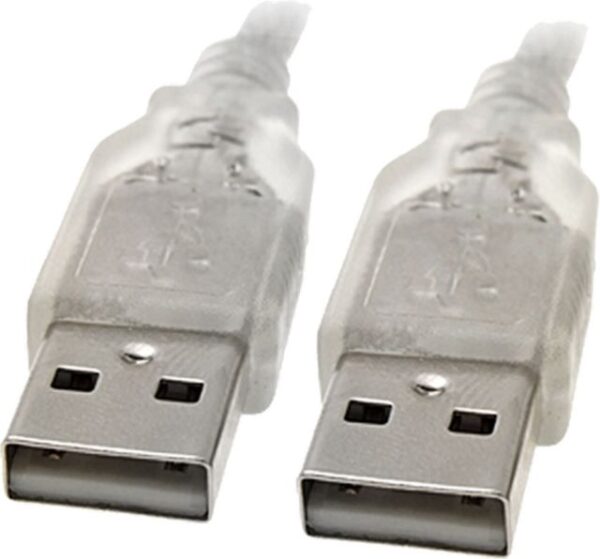 USB 2.0 Cable  A to A Male to Male Transparent