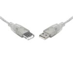 USB 2.0 Extension Cable  A to A Male to Female Transparent Metal Sheath Cable