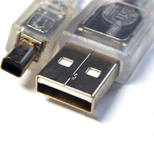 USB 2.0 Cable  A to B 4-pin Mini Transparent Metal Sheath UL Approved