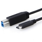 USB 3.1 Cable 1m Type-C to B Male to Male Black 10Gbps