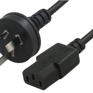 AU Power Cable 2m - Male Wall 240v PC to Power Socket 3pin to ICE 320-C13 for Notebook/ AC Adapter Black AU Certified Unbagged