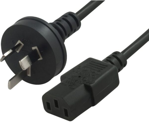 AU Power Cable 2m - Male Wall 240v PC to Power Socket 3pin to ICE 320-C13 for Notebook/ AC Adapter Black AU Certified Unbagged