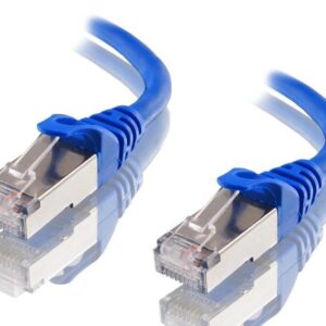 CAT6A Shielded Ethernet Cable 25cm/0.25m Blue Color 10GbE RJ45 Network LAN Patch Lead S/FTP LSZH Cord 26AWG