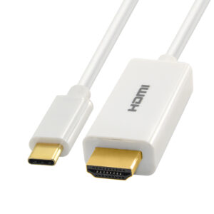 USB-C male to HDMI male cable  white color  gold plating  support 4k@60hz