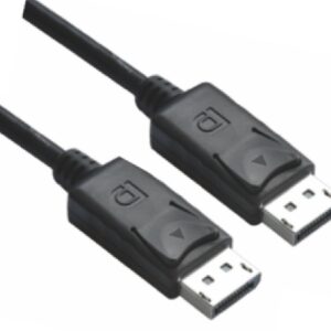 DisplayPort DP Cable 1m - 20 pins Male to Male 1.2V 30AWG Nickle Plated Assembly type Black PVC Jacket RoHS CBAT-DP-MM-2M