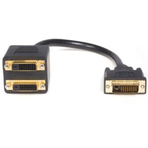 DVI-D Splitter Cable 24+1 pins Male to 2x Female Gold Plated