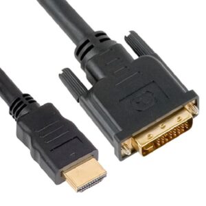 HDMI to DVI-D Adapter Converter Cable 1m - Male to Male 30AWG OD6.0mm Gold Plated RoHS Black PVC Jacket