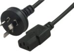 AU Power Cable 2m - Male Wall 240v PC to Power Socket 3pin to IEC 320-C13 for Notebook/AC Adapter Black AU Certified UPAT-IEC-1.8M