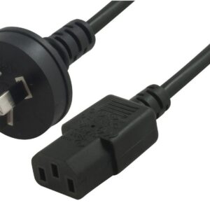 AU Power Cable 2m - Male Wall 240v PC to Power Socket 3pin to IEC 320-C13 for Notebook/AC Adapter Black AU Certified UPAT-IEC-1.8M