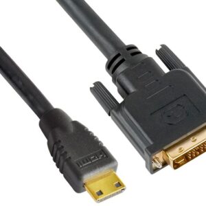 Mini HDMI to DVI Cable 60cm - 19 pins Male to 24+1 pins Male 30AWG OD6.0mm Gold Plated Black PVC Jacket RoHS LS CBAT-MINIHDMIDVI-1.4