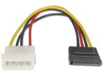 SATA Power Cable 15cm 4 pins Male to 15 pins Female 18AWG RoHS LS