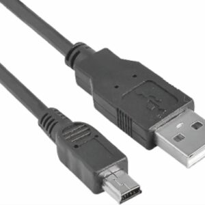 USB 2.0 Cable 30cm - Type A Male to Mini B 5 pins Male Black Colour RoHS