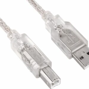 USB 2.0 Printer Cable 2m - Type A Male to Type B Male Transparent Colour CBUSBAB2M CB8W-UC-2001AB