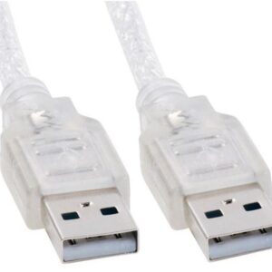 USB 2.0 Cable 1m - AM-AM Type A Male to Type A Male Transparent Colour RoHS CB8W-UC-2001AA