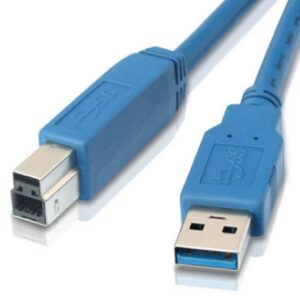 USB 3.0 Printer Cable 1m - AM-BM Type A to B Male to Male Blue Colour for External HDD Printer Scanner Docking Station CBAT-USB3-AB-2M