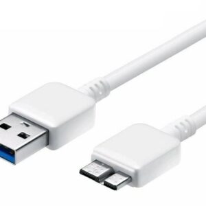 Data Charging Cable 1m - USB 2.0 Type A Male to Micro B for Galaxy S6/Note/Tablet Nickle Plated White PVC Jacket