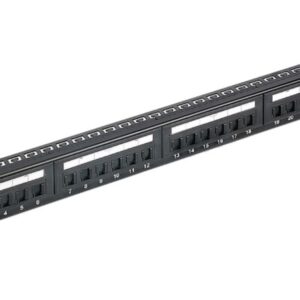 24 Ports UTP Patch Panel CAT6 RJ45 for 19" 1RU Rack Mount Data Network Cabinet Server PCB Type 110/Krone 3U\' Black LS